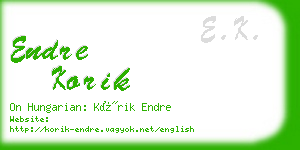 endre korik business card